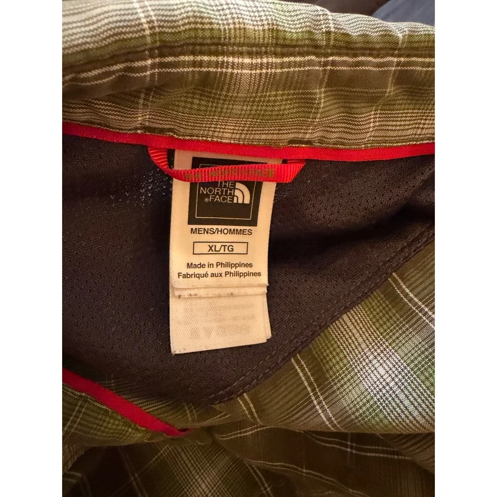 The North Face Mens XL Green Plaid Long Sleeve Button Up Shirt Outdoor Gorpcore‎